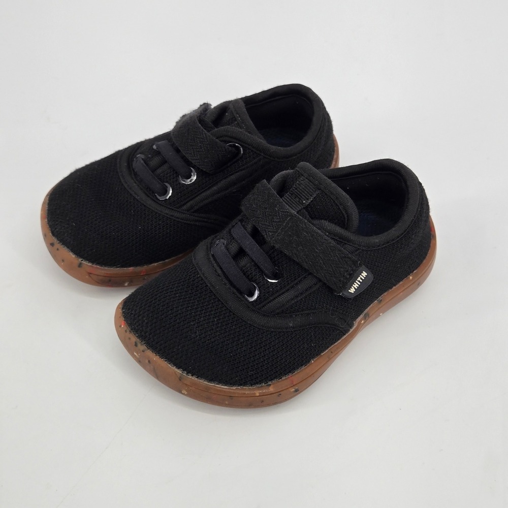 WHITIN Kids Minimalist Barefoot Shoes Black Speckled Gum Sole Toddler Size 8.5 9